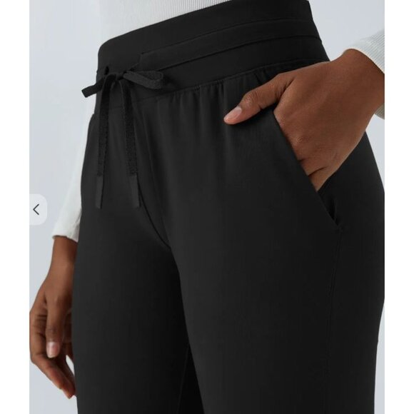 Halara High Waisted Drawstring Casual Jogger Size Large Black Pockets NWT $54 - Picture 3 of 10